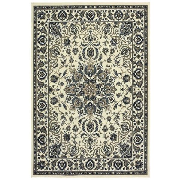 Configuracion 7 ft. 10 in. Marina 1248W Indoor & Outdoor Round Area Rug, Ivory CO1862355